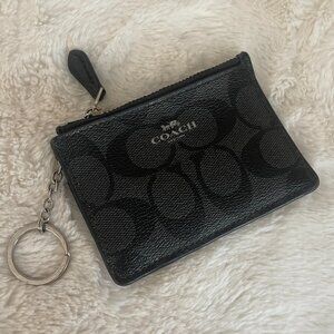 Coach MINI SKINNY ID CASE/CARD HOLDER/KEY COIN CASE SIGNATURE CC CANVAS